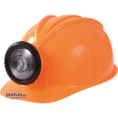 Bauhelm orange mit Lampe